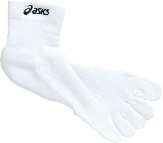 【ASICS/アシックス】 5本指パイルベリーショートソックス ホワイトxブラック ユニセックス アシックス